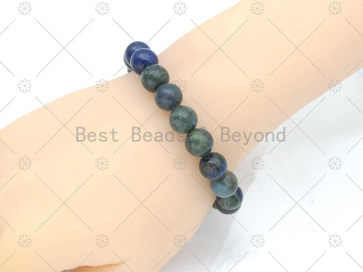 BestBeads&Beyond - Vente Bracelet de perles - Bracelet extensible en lapis-chrysocolle naturel2
