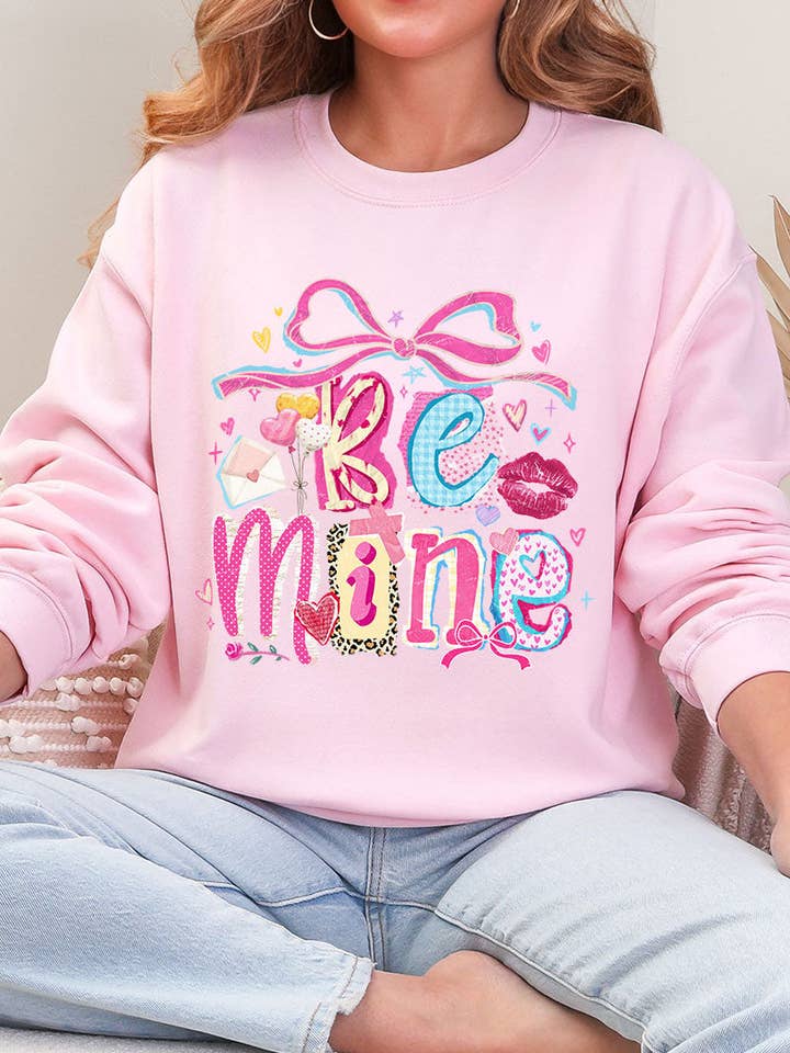 Sweat-shirt épais à col rond Bold Be Mine pour la vente par Wholesale Accessory Market