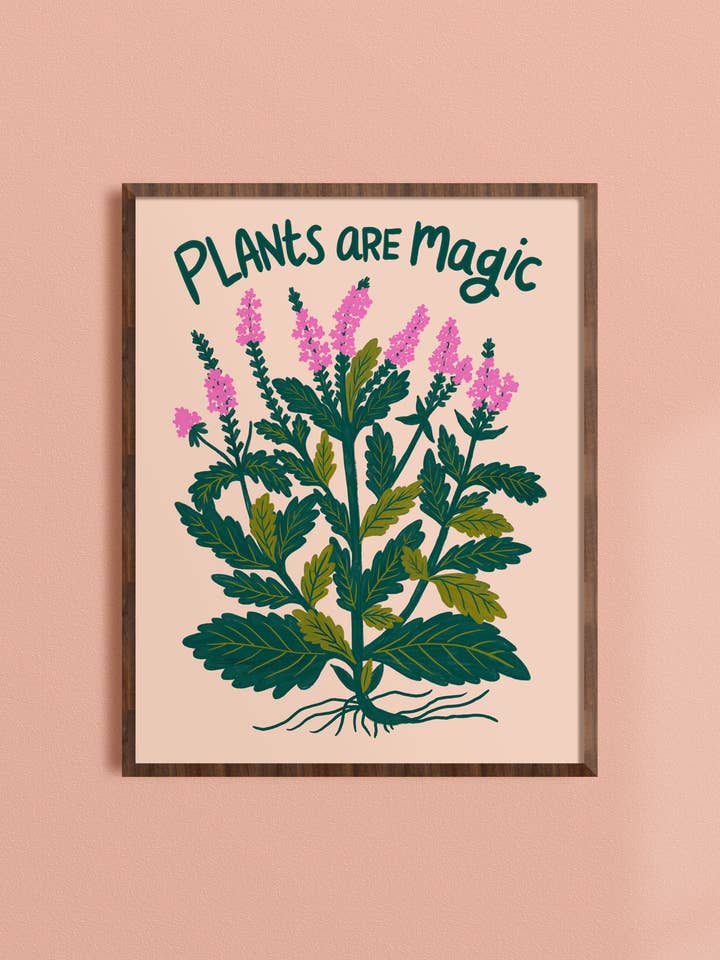 Plants are Magic Kunstdruck - Eisenkraut/Eisenkraut für den Großhandel von Dream Folk Studio