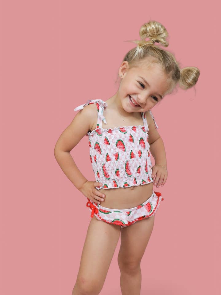 TRAJE DE BAÑO DE DOS PIEZAS CON TANKINI AHUMADO SUEÑO ÚNICO EN UN MELÓN para venta al por mayor de Dream Big Little Co.