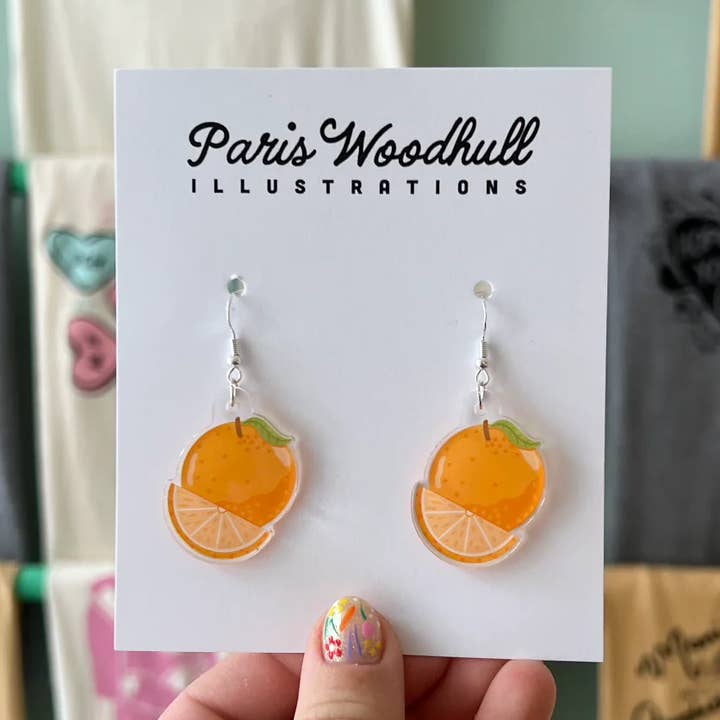 Pendientes naranjas para venta al por mayor de Paris Woodhull Illustrations