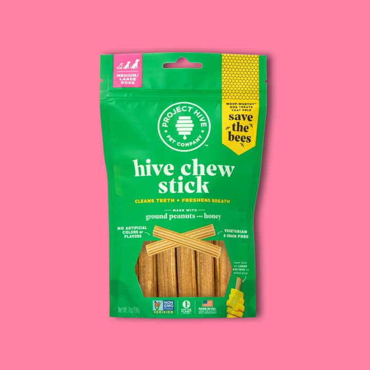Pet Palette Distribution - Wholesale Pet Treats - Dog - Project Hive Chew Stick Treats Large 7oz