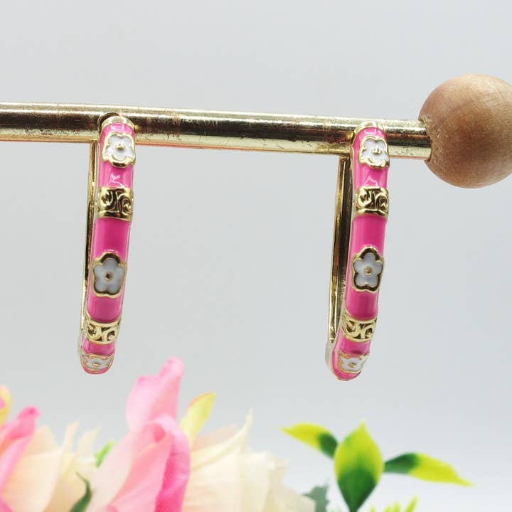 Daemon srls - Wholesale Dangle Earrings - AZALEA - ACCIAIO INOSSIDABILE orecchini a cerchio smaltati1