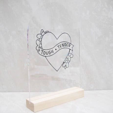 Tough and Tender Suncatcher Decal for wholesale by The Crybaby Club