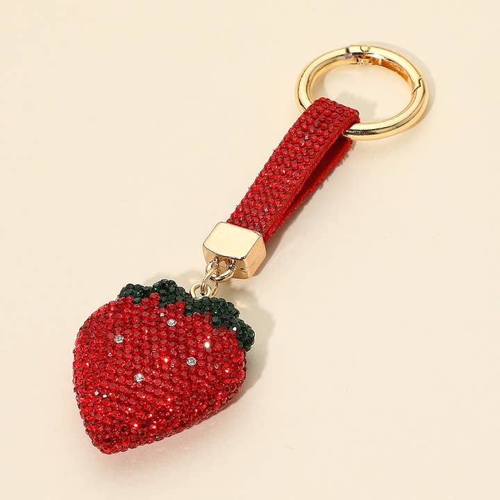 Pingente de Morango com Tachas / Porta-chaves por atacado de Sensibling Corp.