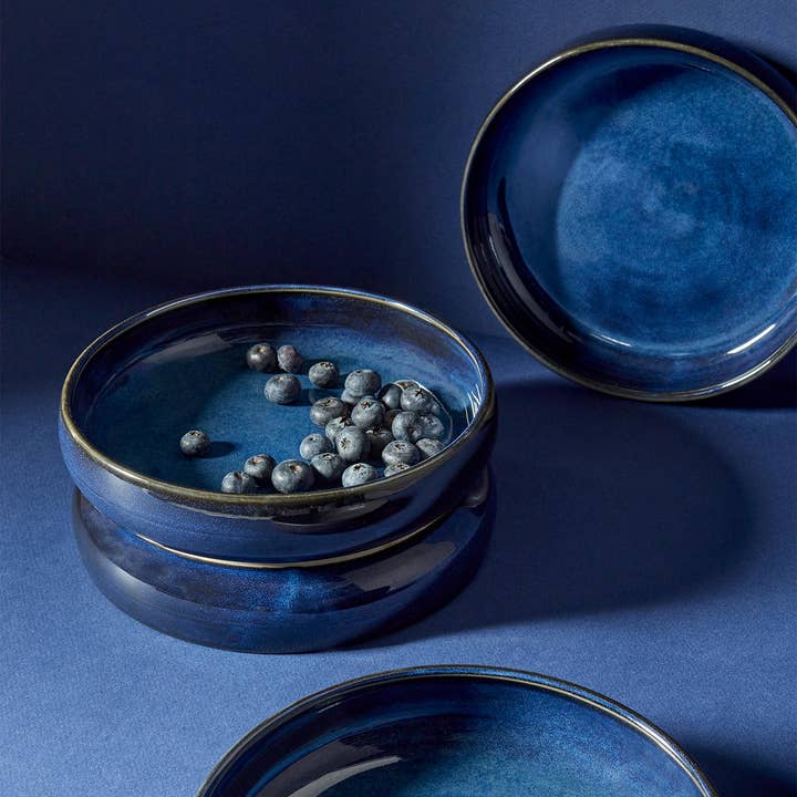 GHARYAN Stoneware & Olive Wood Tableware | Ships from USA - Wholesale Salad Plate - Handmade Stoneware Pasta/Salad Plate | Edan 7.9"19