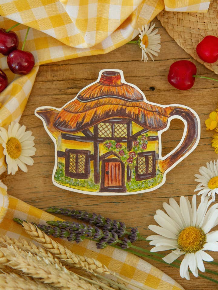 Biglietto a forma di teiera estiva per la vendita all'ingrosso da parte di CAROFROMWOODLAND