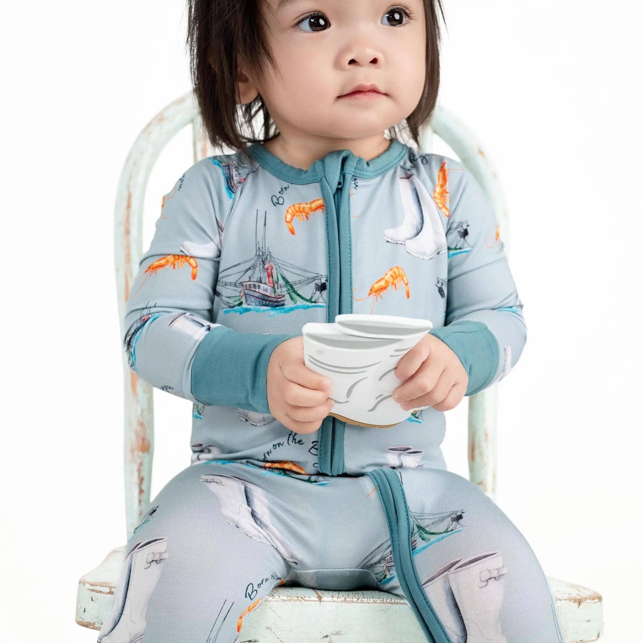 Pearls & Pelicans - Wholesale Jumpsuit - Baby - Born on the Bayou Bamboo Zip-Up5