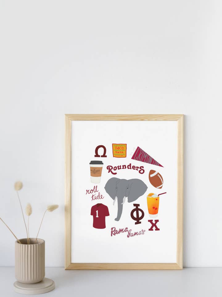 Impression de l'Université de Tuscaloosa, Alabama pour la vente par Teddy Rae Prints