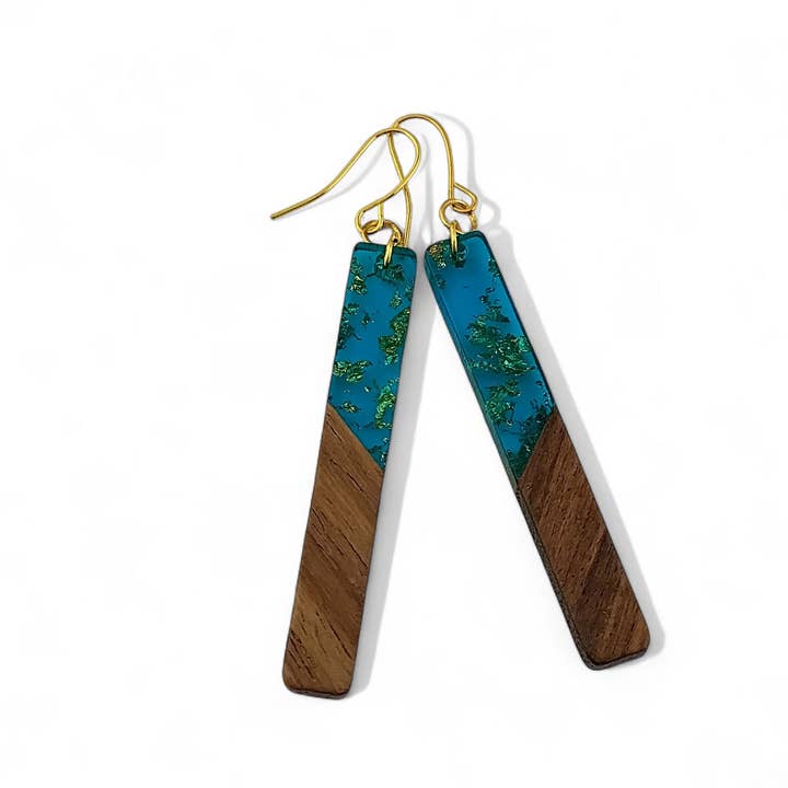 Piccadilly Pendants - Wholesale Dangle Earrings - Mid Century Wood & Resin Earrings1