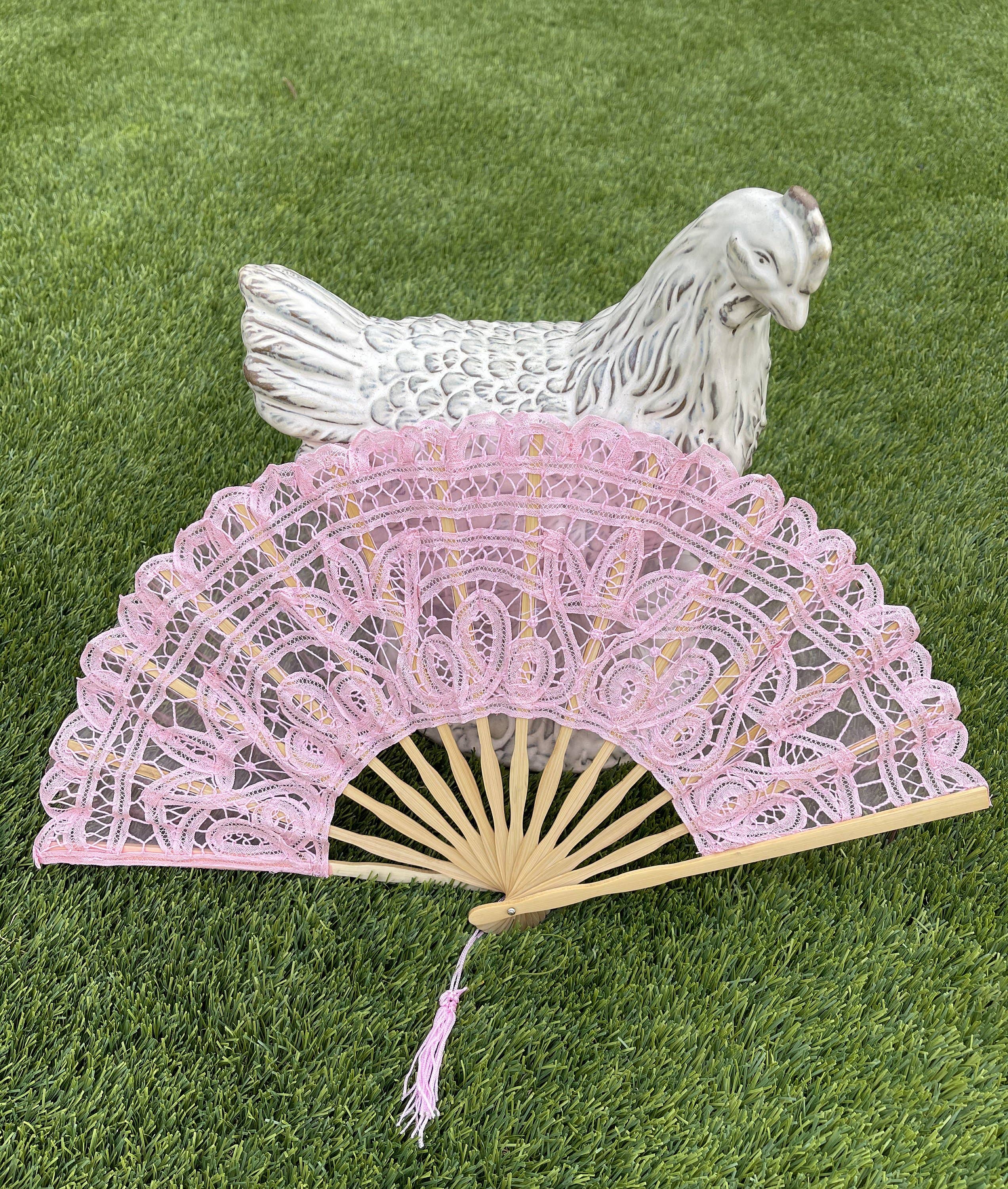 Floris Linens - Venta al por mayor Ventilador plegable de mano - Ventiladores de encaje de mano Battenberg9