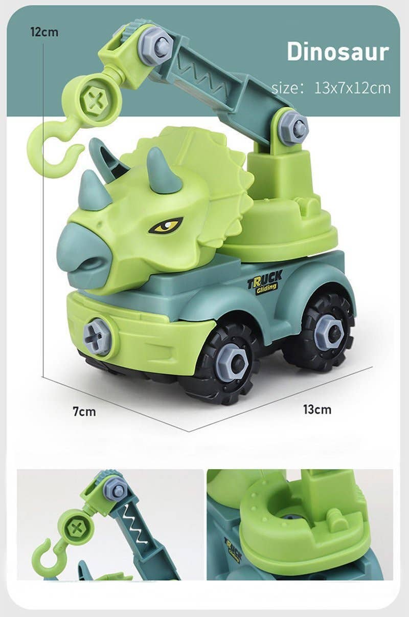 KiddieKickz - Wholesale Toy Car/Truck - Kids - Children's Dinosaur Construction Vehicle Excavator DIY Toys12