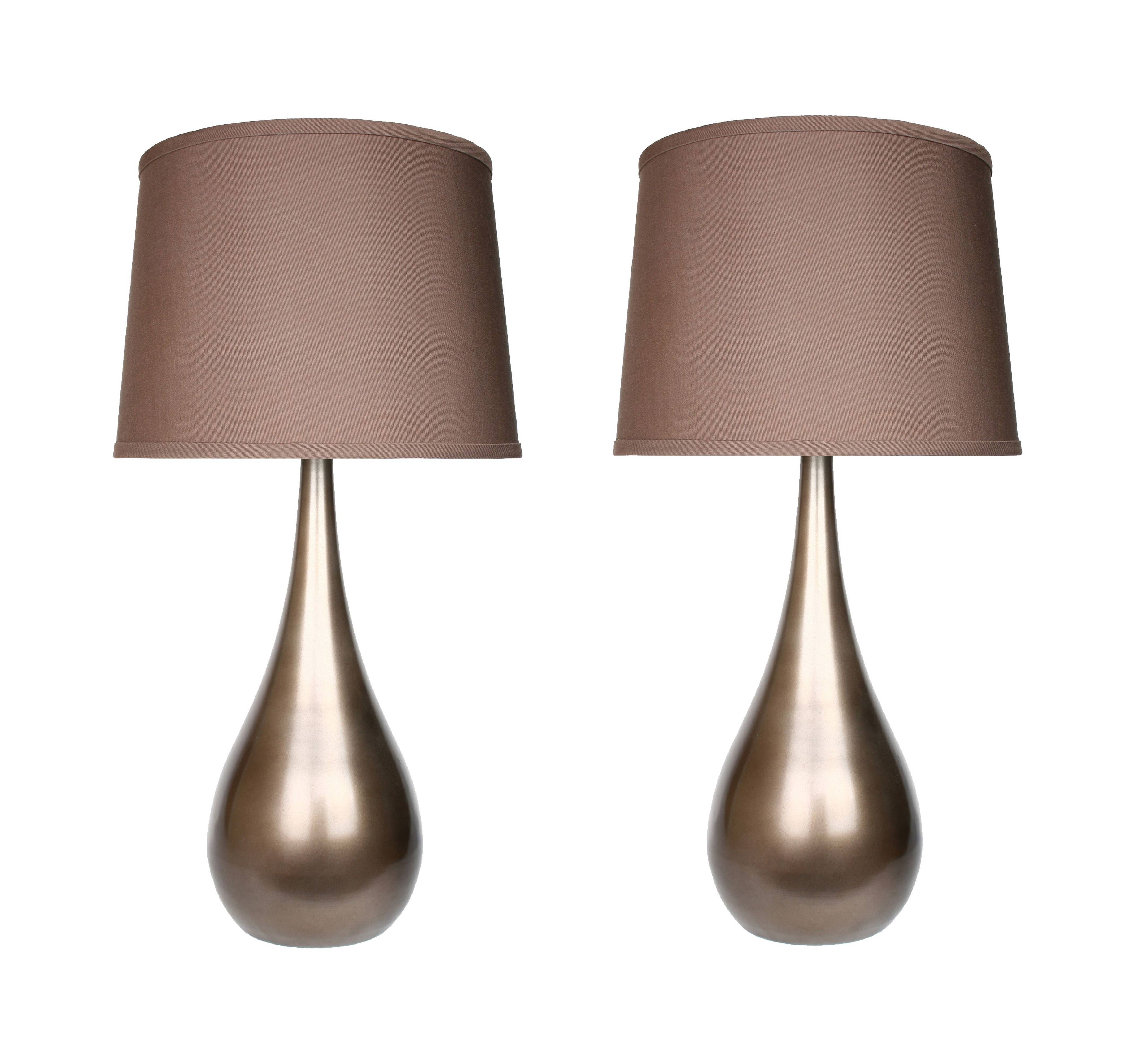 LumiSource and Grandview Gallery - Wholesale Accent/Desk Lamp - 29" Pebble Metal Table Lamps Teardrop Linen Shades (2PK)20