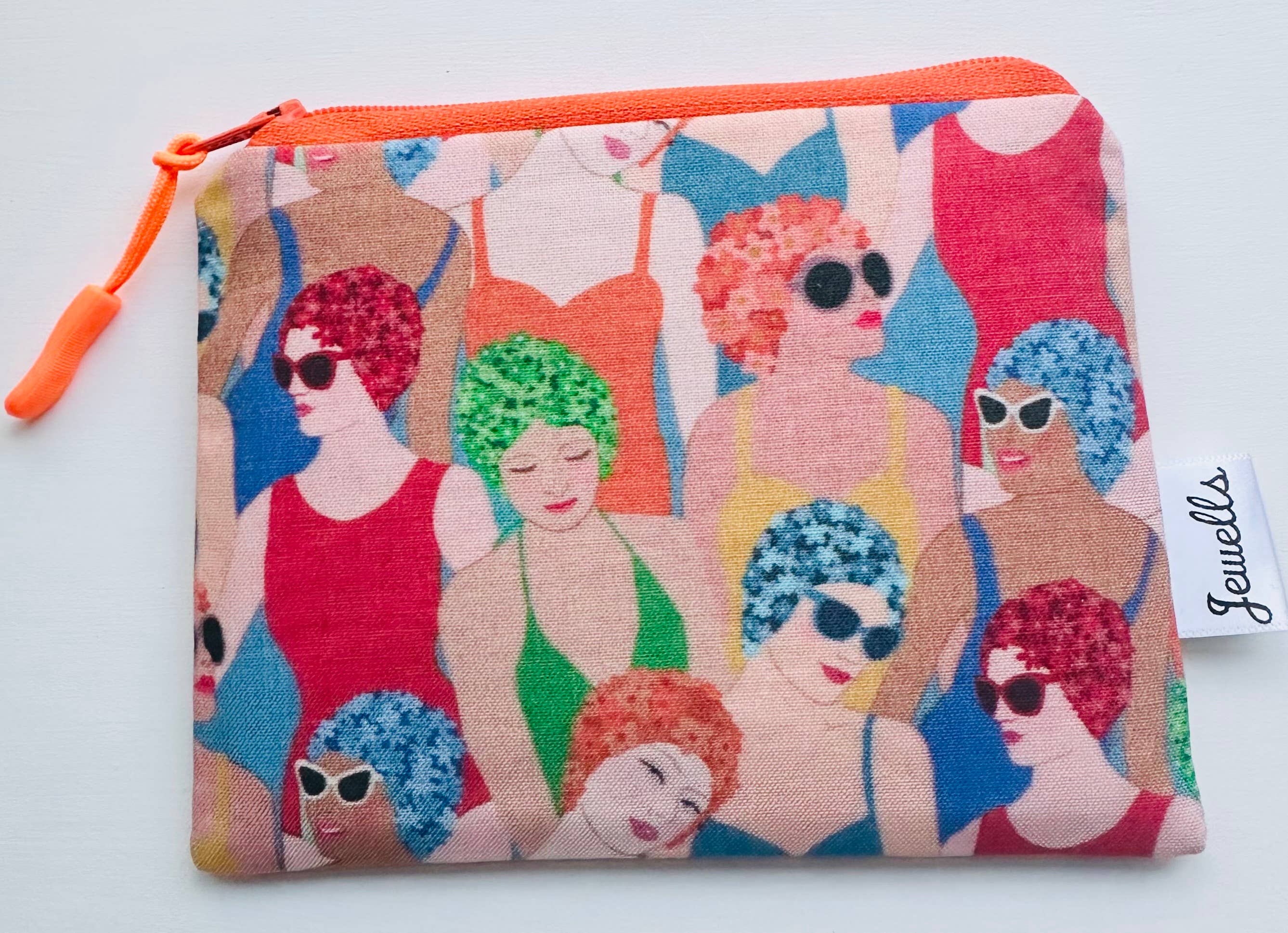 Jewells - Vente Pochette – femme - Pochette en tissu rétro avec motif bonnet de bain, unie ou rayée5