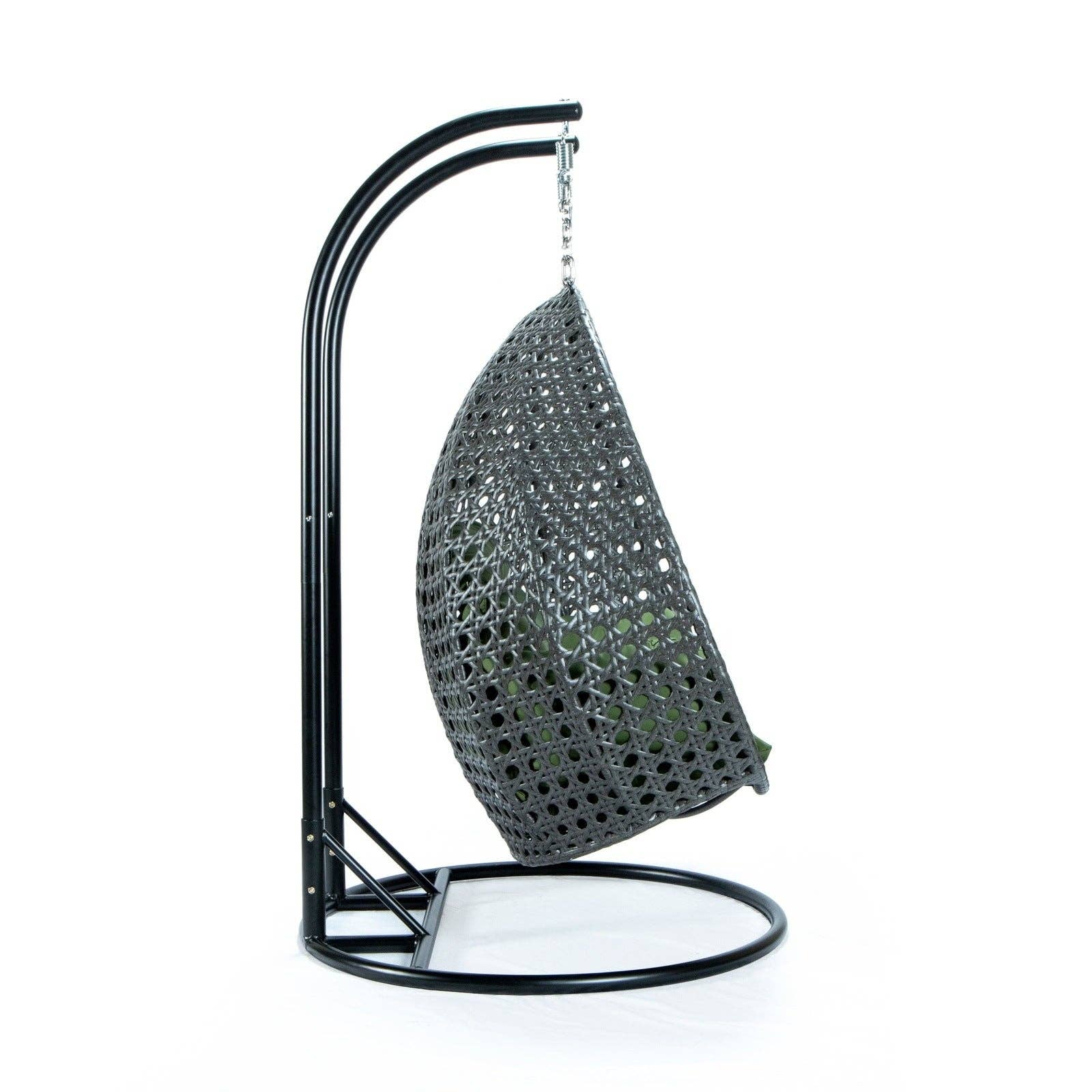LeisureMod - Wholesale Egg Chair - Modern Charcoal Wicker Hanging Double Seater Egg Swing Chair47