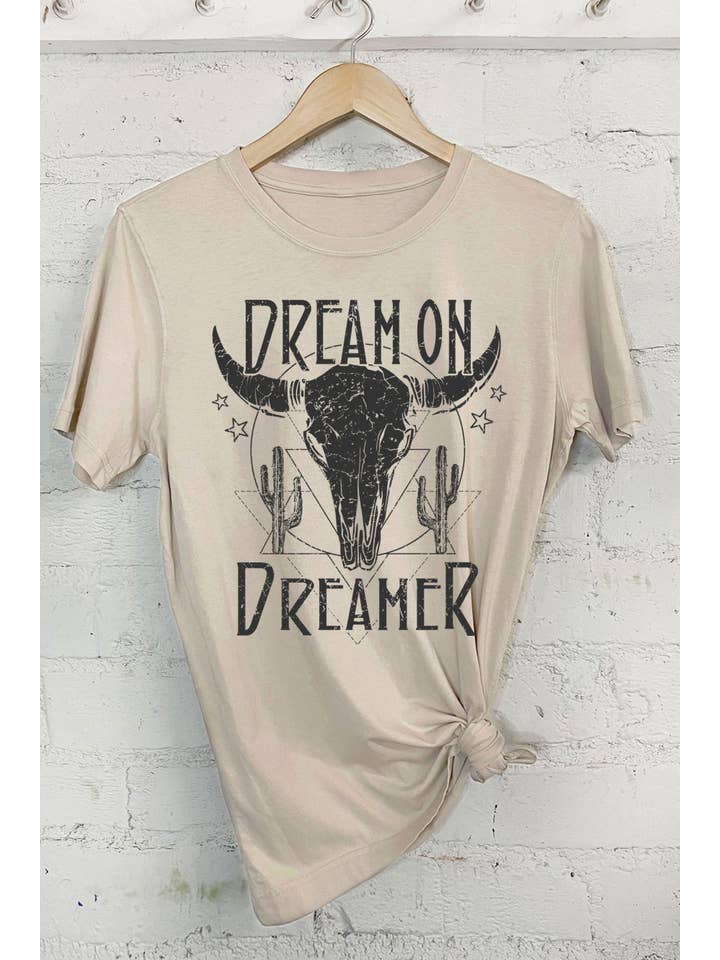 Rustee Clothing - Wholesale Screen Printed T-Shirt - Women's - DREAM ON DREAMER7