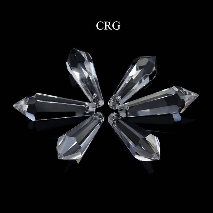 Crystal River Gems LLC - Vente Pierre et cristal de spiritualité - Quantité 1 - Prisme pendulaire en cristal avec trou percé, 1 po en moyenne