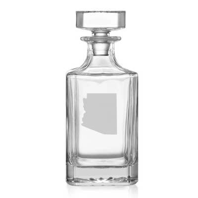 State of Arizona Etched Glass Whiskey Decanter for wholesale by Honeysuckle Home