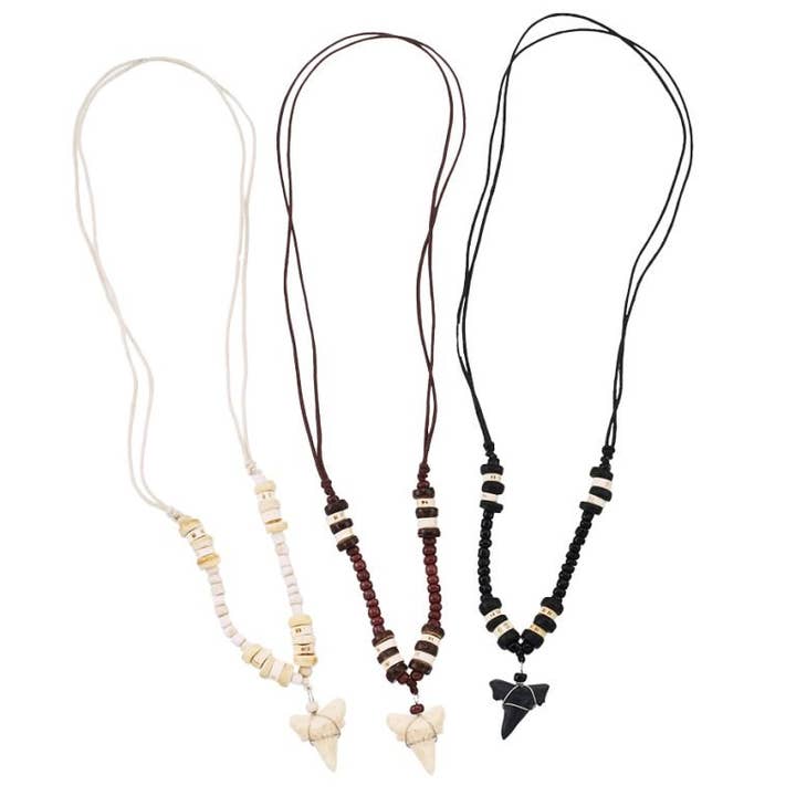 World End Imports Jewelry & Gifts – wholesale Pendant/charm necklace – NK Coco Bead/Sharktooth Necklace -12