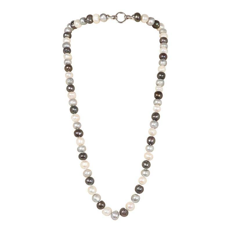 Girl With A Pearl - Wholesale Beaded/Pearl Necklace - 103-DM | DARK MIX BAM BAM NECKLACE 34"0