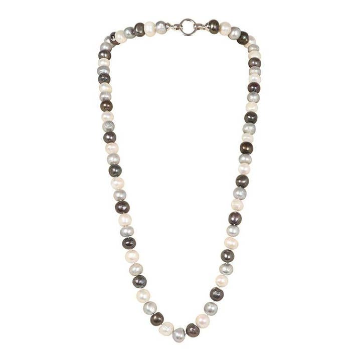 Girl With A Pearl - Wholesale Beaded/Pearl Necklace - 103-DM | DARK MIX BAM BAM NECKLACE 34"