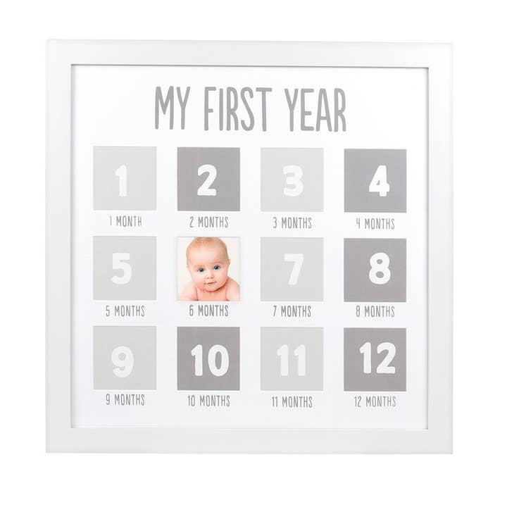 My First Year Baby Photo Frame, White for wholesale by Pearhead