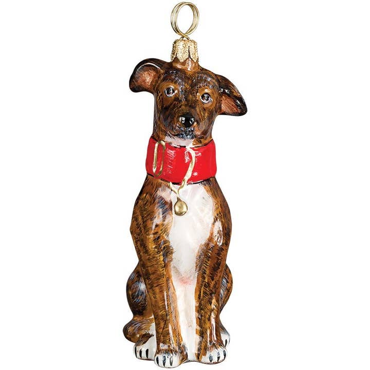 Greyhound Brindle Glass Ornament for wholesale by Joy To The World Collectibles