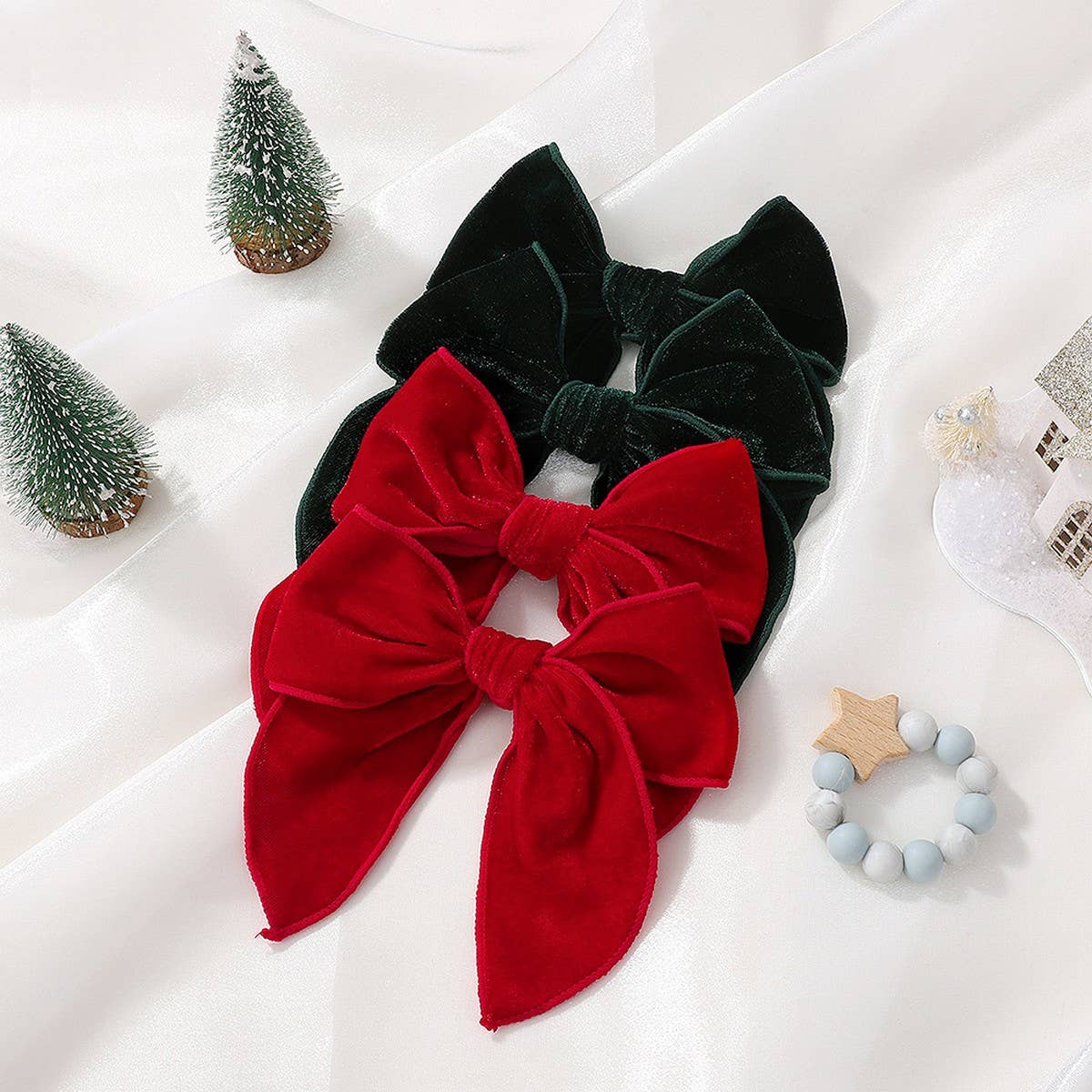 ACCITY - Wholesale Hair Clip - Kids - Vintage Christmas Bow Tail Hair Clip for Girls_CWAHA66792