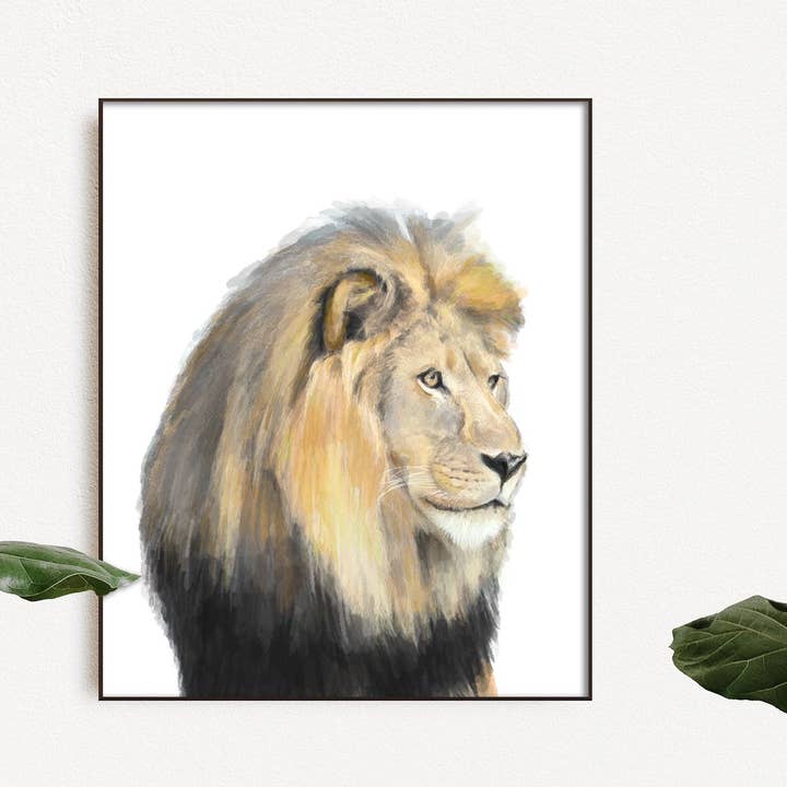 Lion Art Print | Køn Neutral Safari Børnehave Room Decor for engroshandel hos Triple Studio