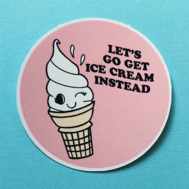 Ice Cream Instead Sticker for wholesale by Little Crayon Co.
