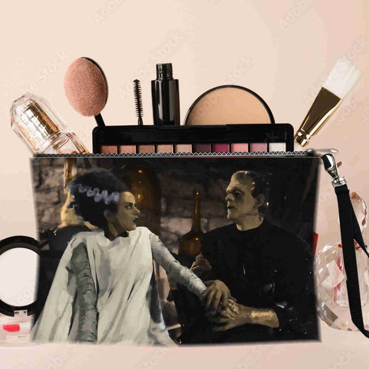 BMS BIZ - Wholesale Makeup/Cosmetic Bag - Frankenstein Bride Cosmetic makeup bag Pouch 100% all Linen