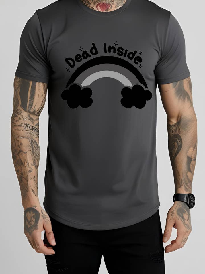 Brick Shirt House – T-shirt gráfica - Unissexo por atacado – Camiseta Gótica "Dead Inside" de Algodão1