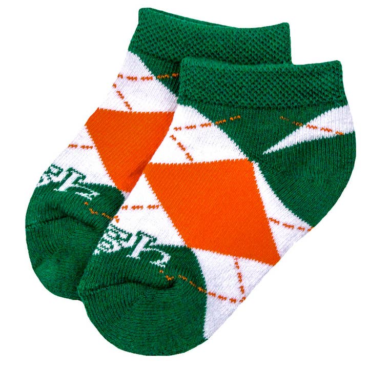 Irish Baby Argyle No Show Footie Socks for wholesale by Donegal Bay