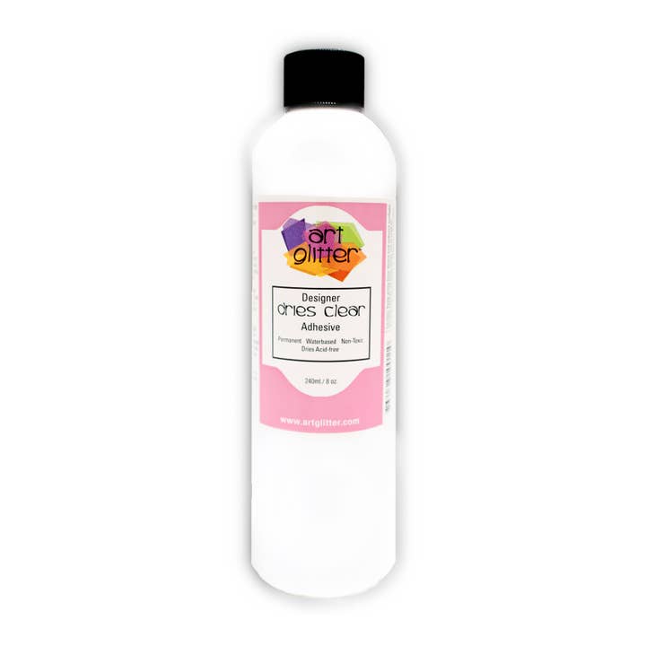 8 OZ DESIGNER DRIES CLEAR ADHESIVE GLUE for wholesale by Art Institute Glitter Inc