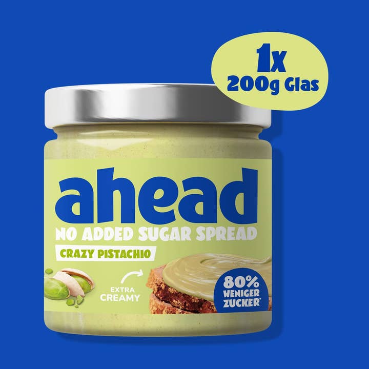 Crazy Pistachio - Crema spalmabile senza zuccheri aggiunti 6x200 g per la vendita all'ingrosso da parte di ahead