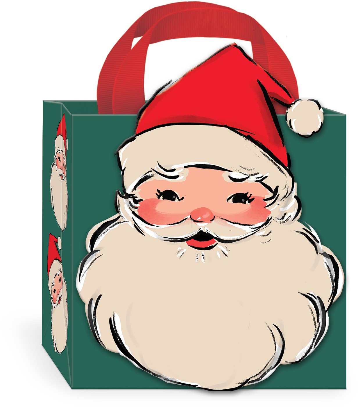 Punch Studio - Wholesale Gift Bag - Extra Small Gift Bag Retro Santa