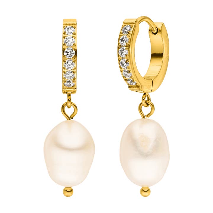 Shine Pearl earrings | 18K gold plated for wholesale by Schmuckgroßhandel