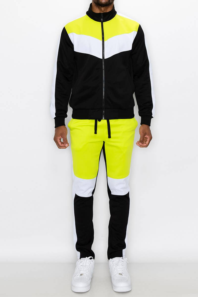 Victorious - Wholesale Tracksuit - Men's - ST553 Color Block Track Suits Set Pre-Pack2