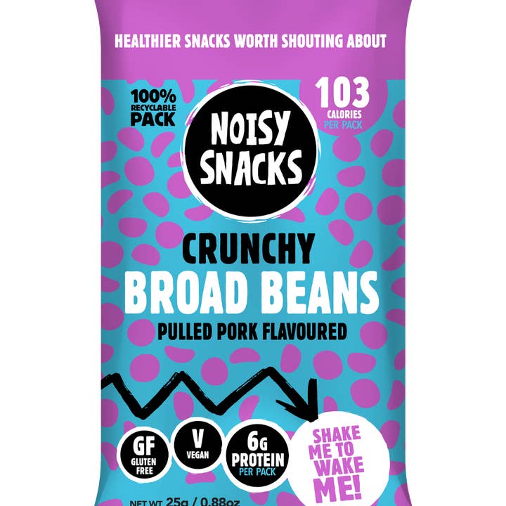 Noisy Snacks - Wholesale Puffed Snack - CRUNCHY BROAD BEANS PULLED PORK FLAVOUR 10 x 25G