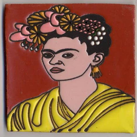 FR T6 Frida Khalo Tile, vestido amarelo por atacado de Arara Enterprises