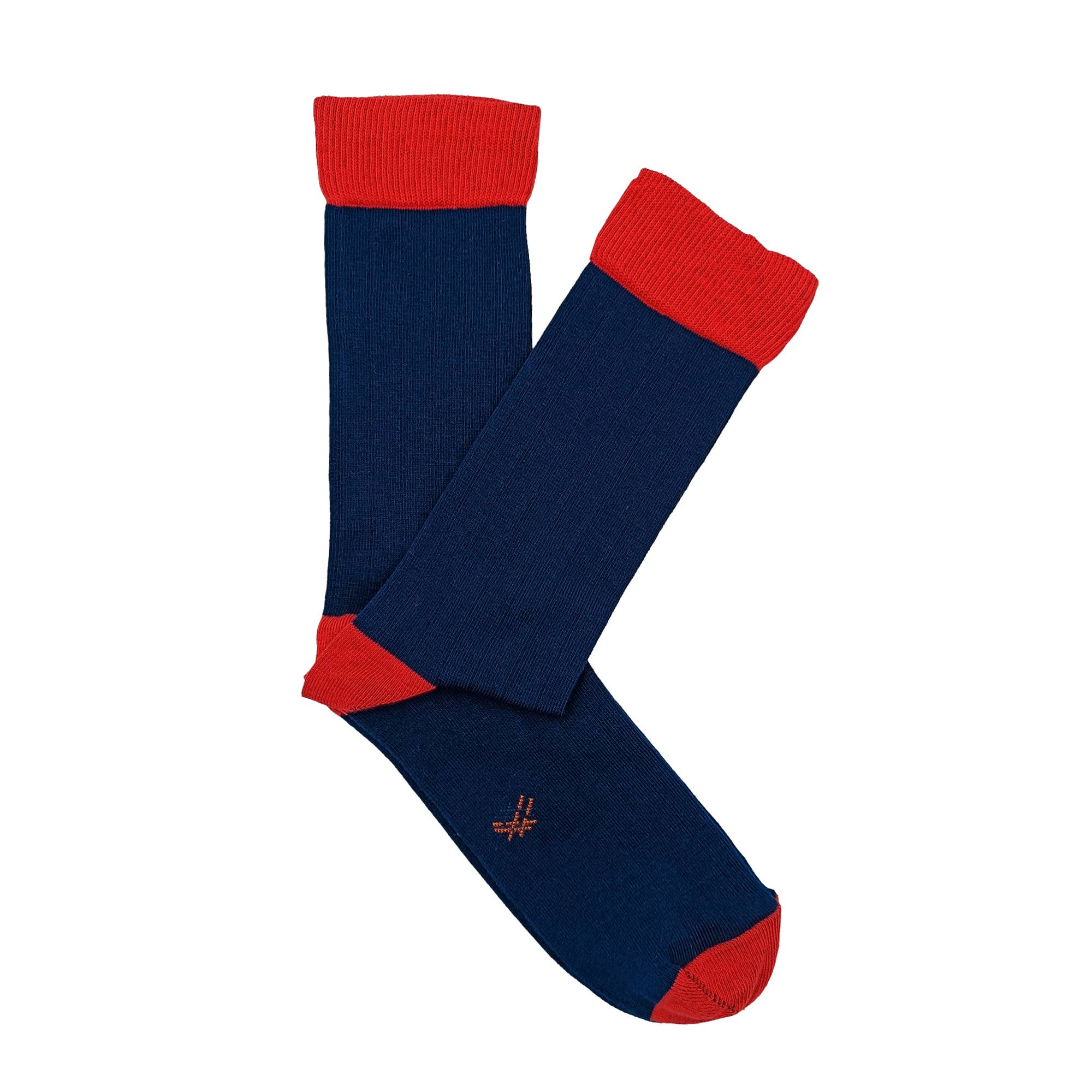 navy red MissCalcetin Low Cane Ribbed Marine-Red for wholesale on Faire1