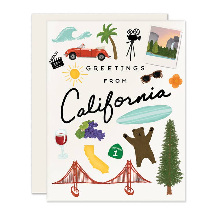 Greetings from California for wholesale by Slightly Stationery