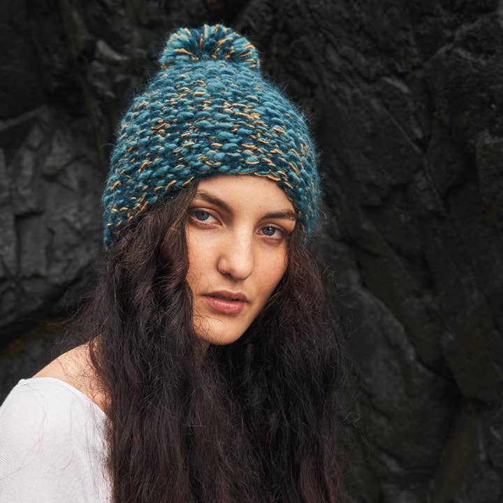 Marl Beanie Hat - Hand Knit Alpaca and Wool Blend for wholesale by Emilime