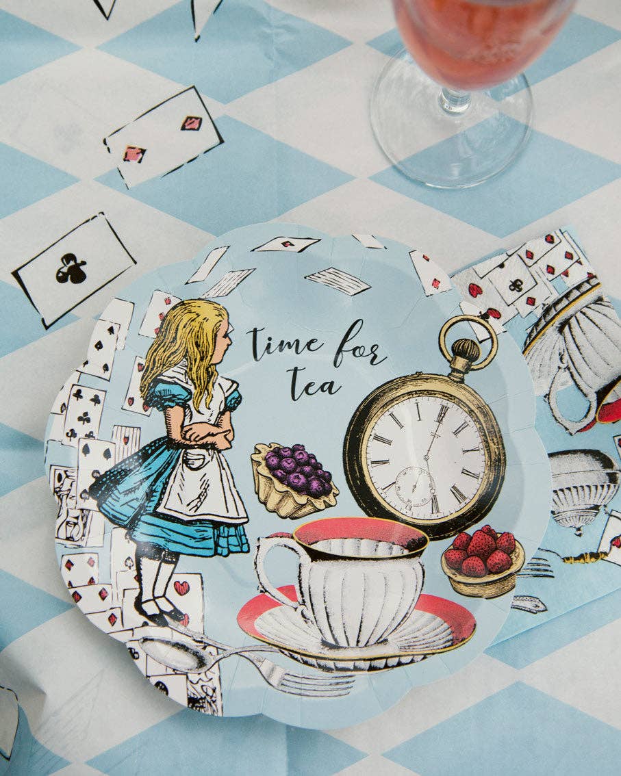 Talking Tables UK – wholesale Disposable plate – Blue Alice in Wonderland Plates| 12 Pack | Tea Party |2