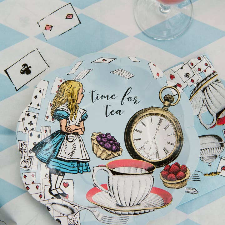 Talking Tables UK – wholesale Disposable plate – Blue Alice in Wonderland Plates| 12 Pack | Tea Party |2