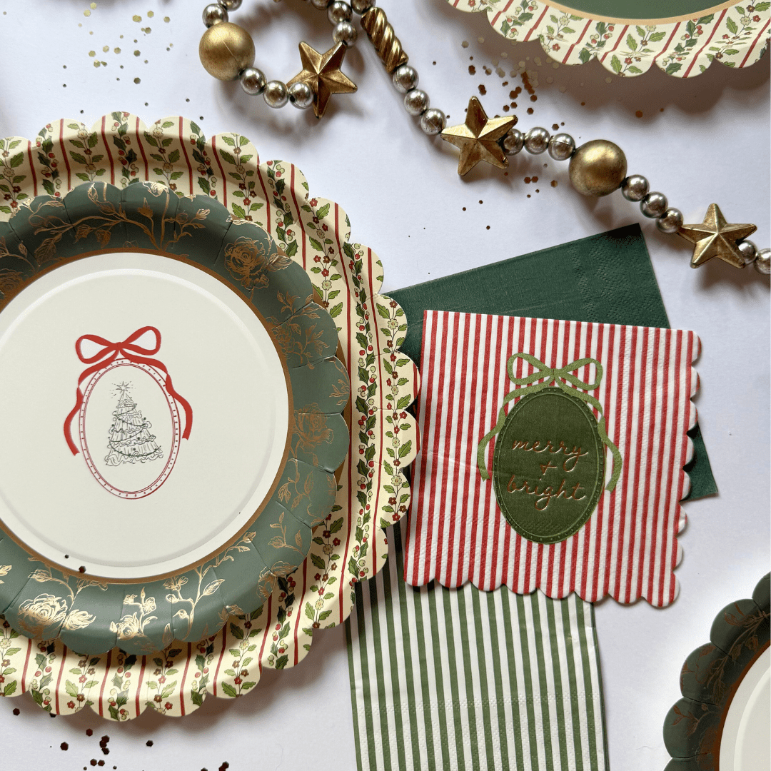 Josi James - Wholesale Disposable Napkin - Hearth & Holiday Scalloped Beverage Napkins (24pcs)1