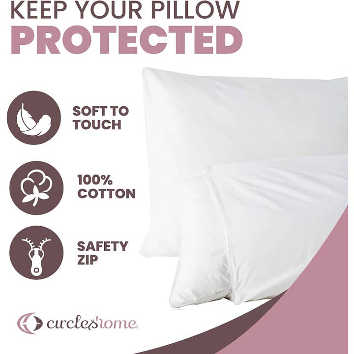 White Circles Home Cotton Zippered Pillow Protector for wholesale on Faire9