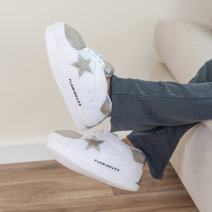 Flamingueo - Wholesale Slippers - Unisex - Giant silver glitter home shoes