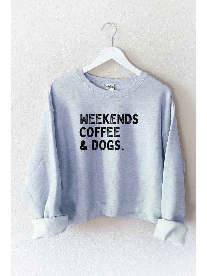 OAT COLLECTIVE - Wholesale Graphic Sweatshirt - Women's - WEEKENDS COFFEE AND DOGS Mid Graphic Sweatshirt3
