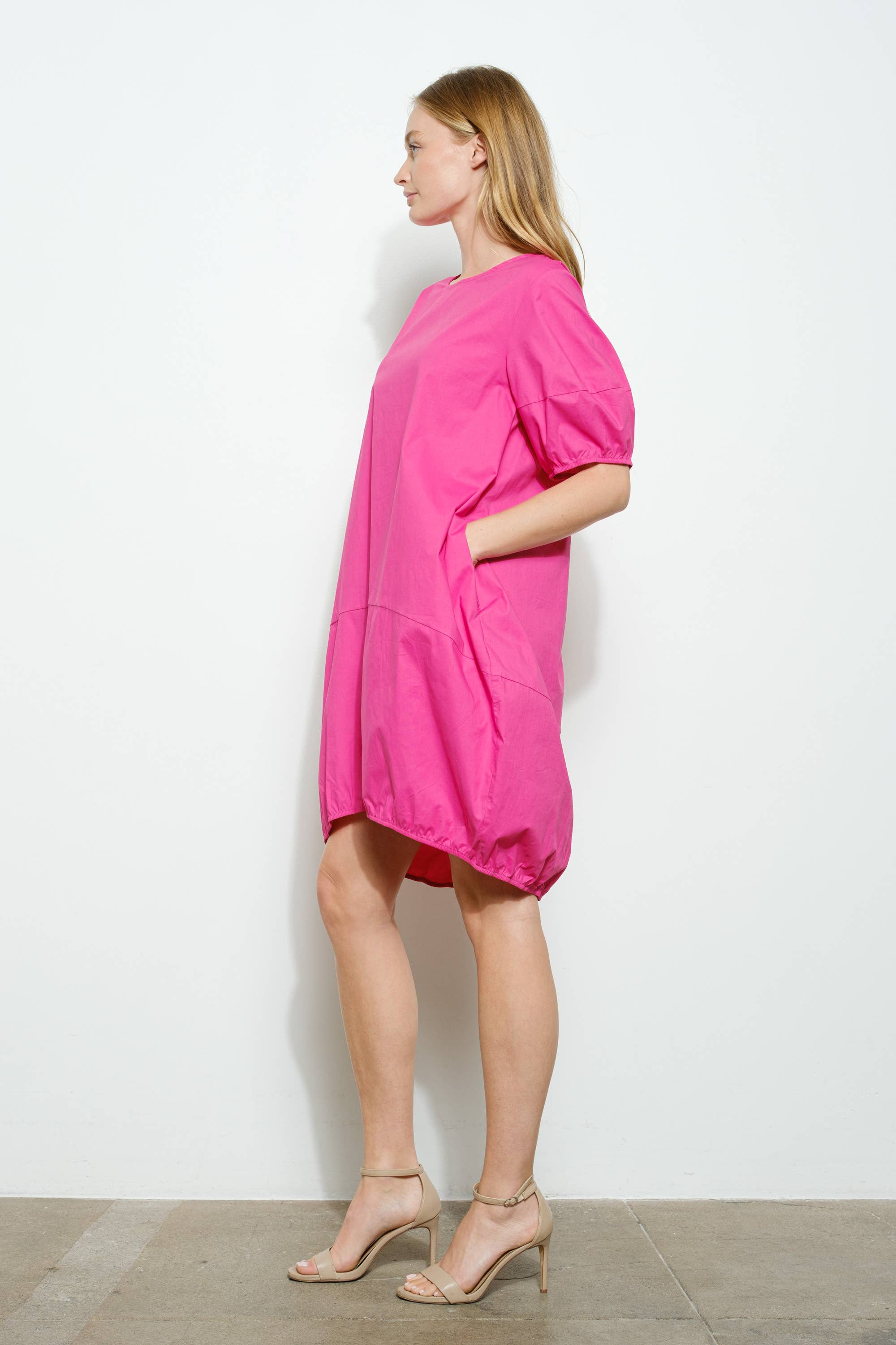 Bloidy - Vente Robe – femme - Robe mini bulle en popeline à manches courtes - D10482SS5